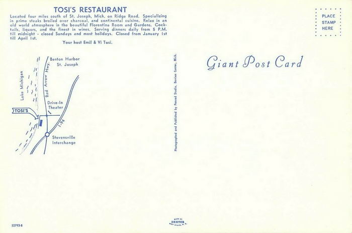 Tosis Restaurant - Old Postcard (newer photo)